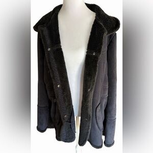 Faded Glory Black Teddy Jacket size 16-18